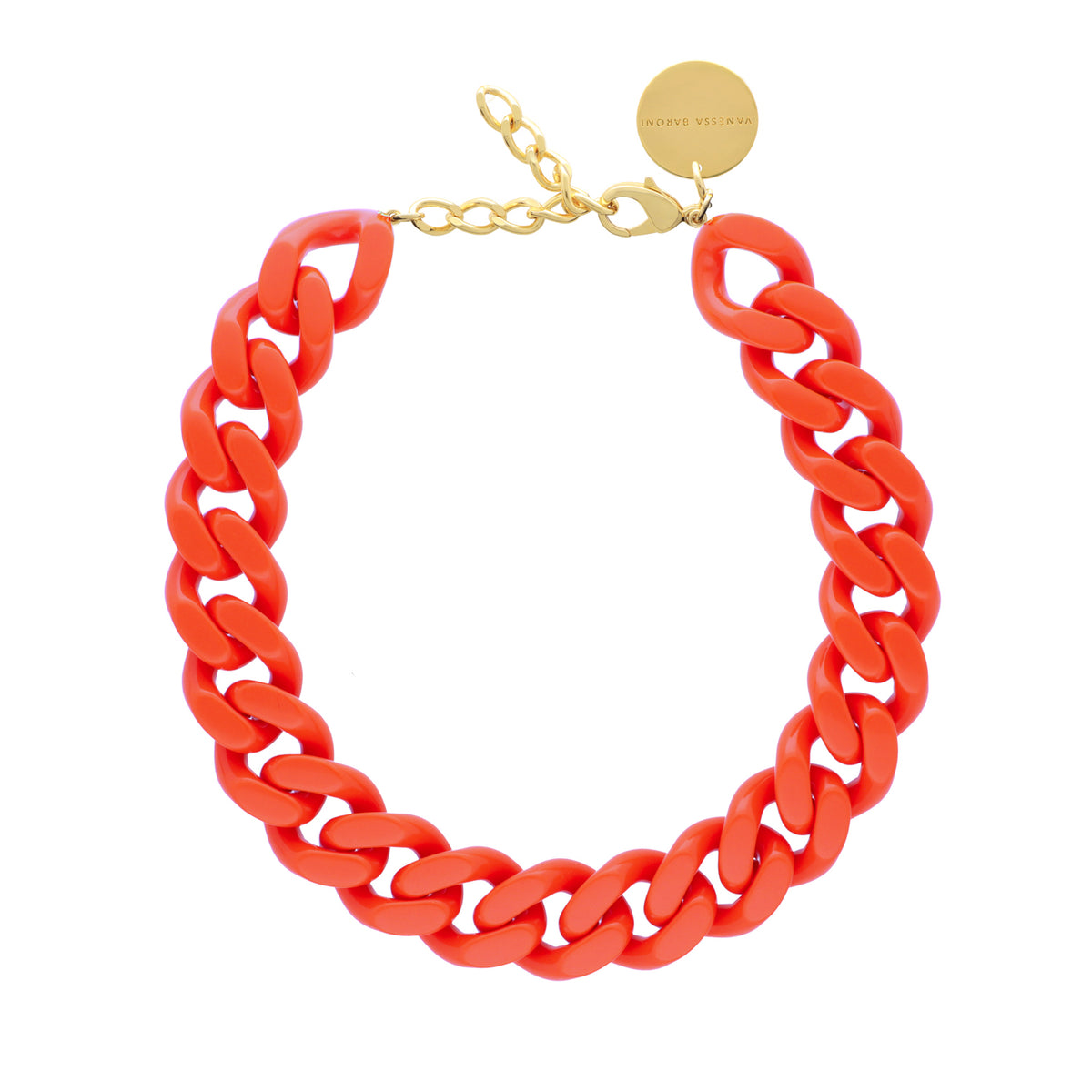 Flat Chain Necklace Orange