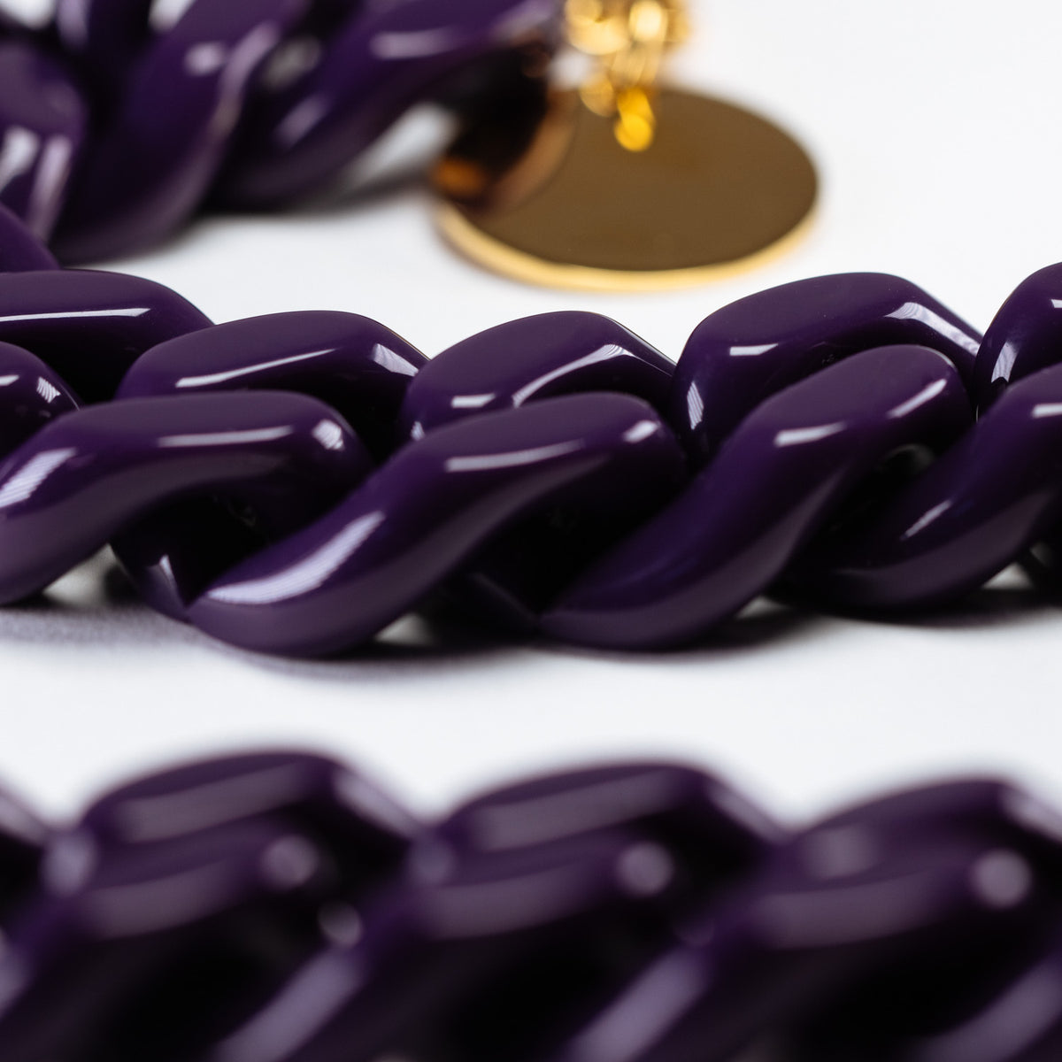 Flat Chain Necklace Purple