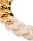 Flat Chain Necklace with gold latte marble