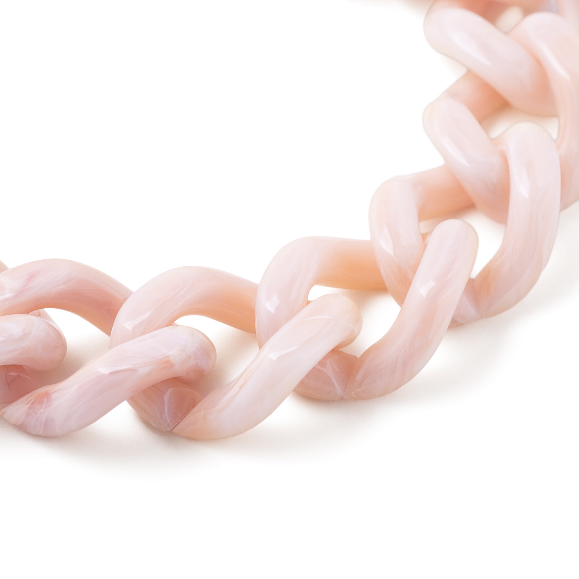 Mini Flat Chain Bracelet ivory rose marble