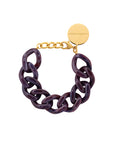 Flat Chain Bracelet aubergine marble