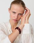 Flat Chain Bracelet bordeaux marble