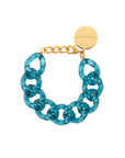 Flat Chain Bracelet clear teal