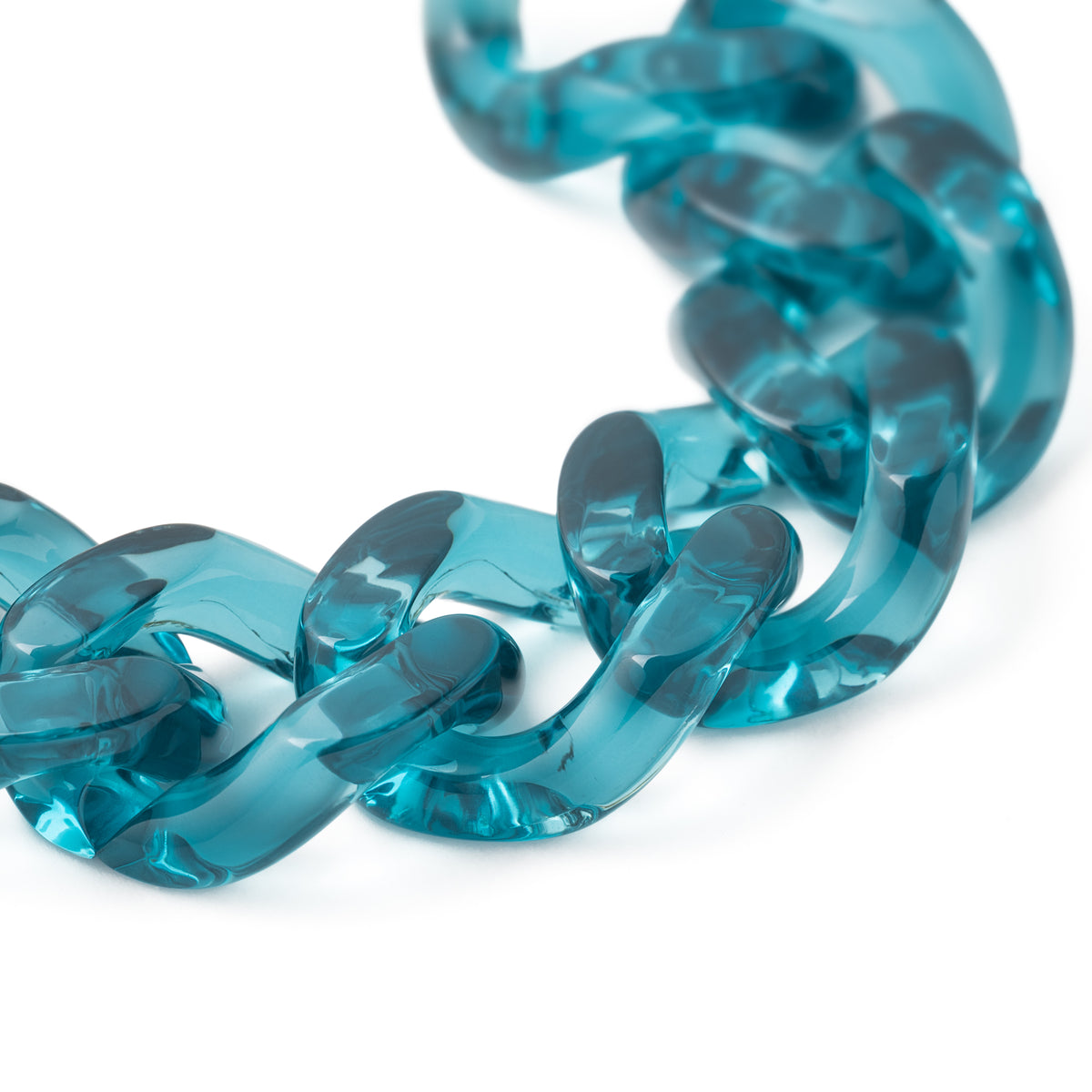 Flat Chain Bracelet clear teal