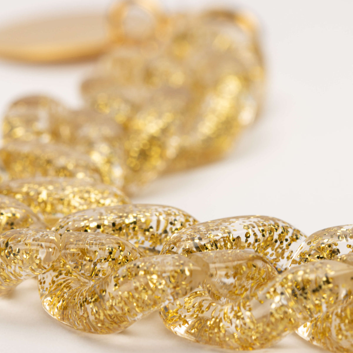 Flat Chain Bracelet Gold Glitter