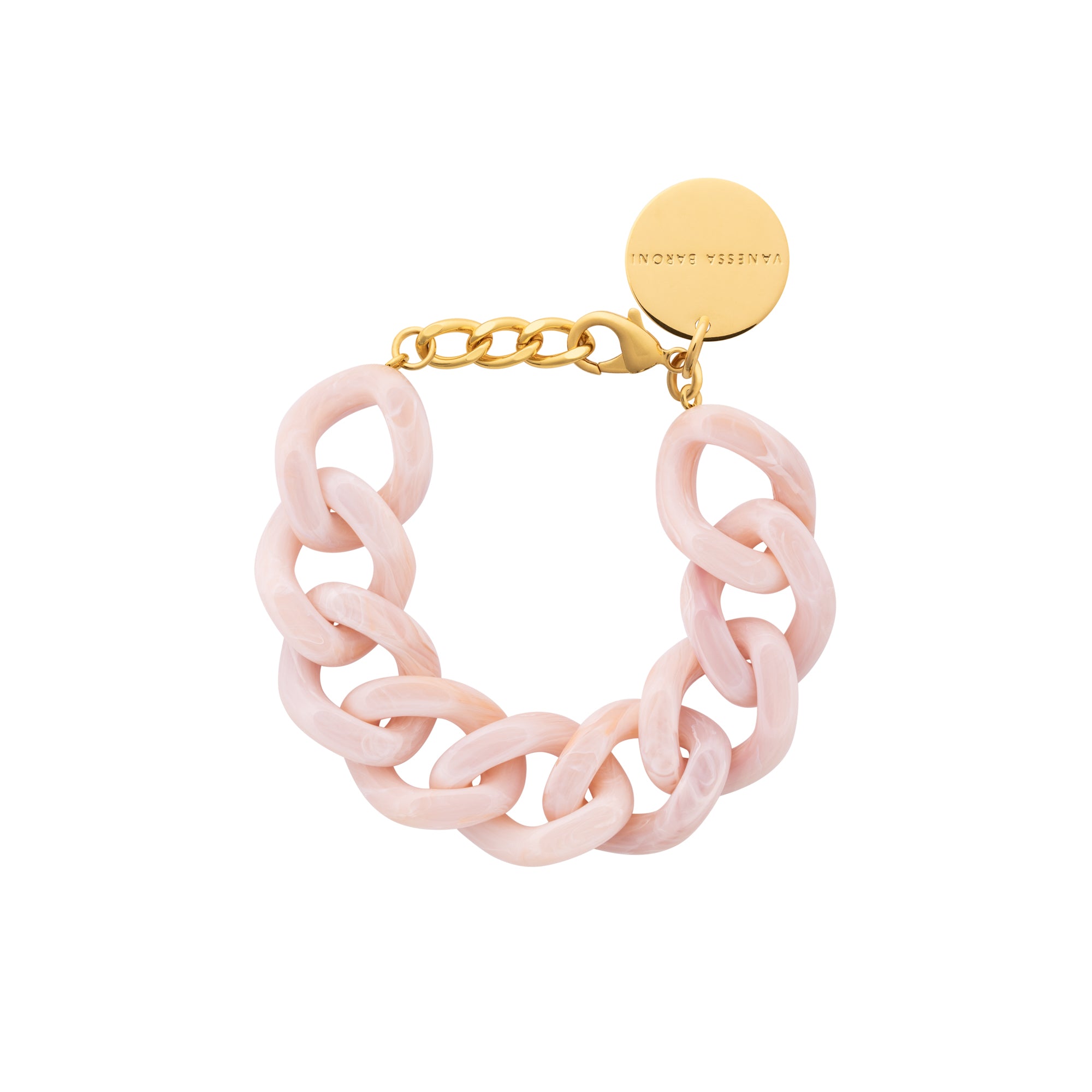 Flat Chain Bracelet ivory rose marble