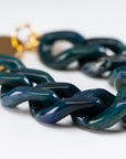 Flat Chain Bracelet teal marble
