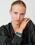 Flat Chain Bracelet teal marble