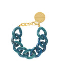 Flat Chain Bracelet teal marble