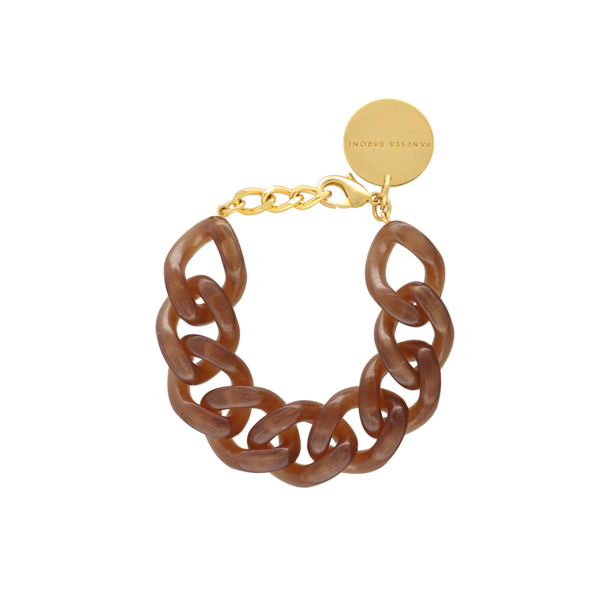 Flat Chain Bracelet Caramel Marble