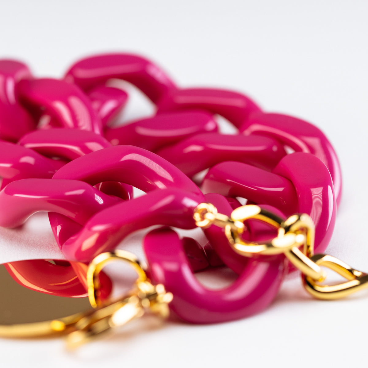 Bracelet chaîne plat fuchsia
