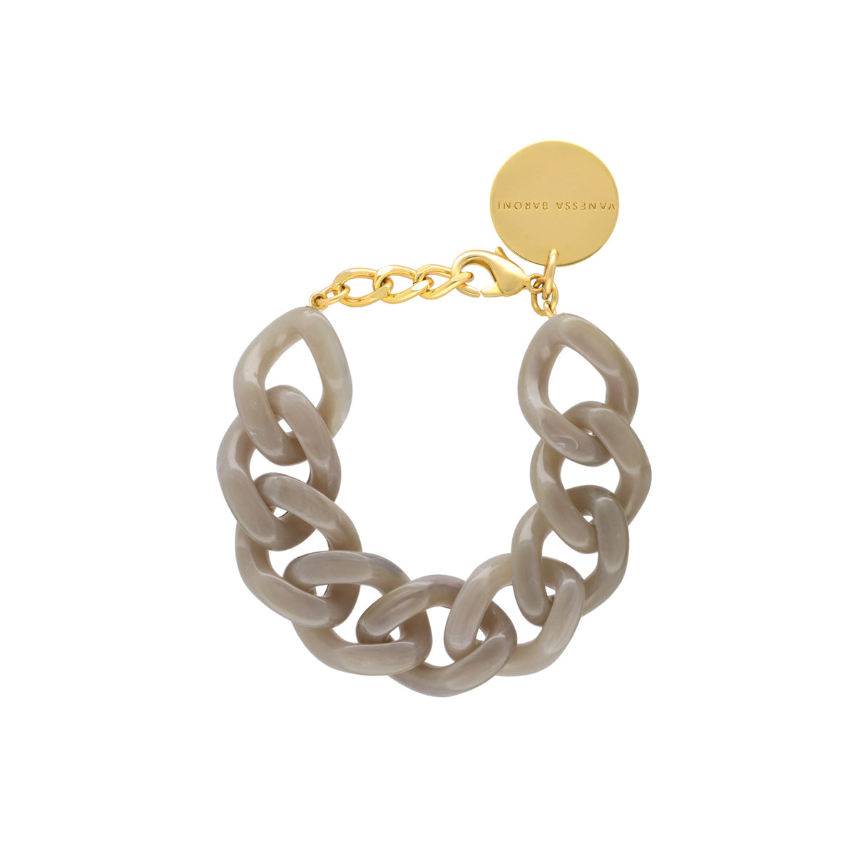 Flat Chain Bracelet Greige Marble