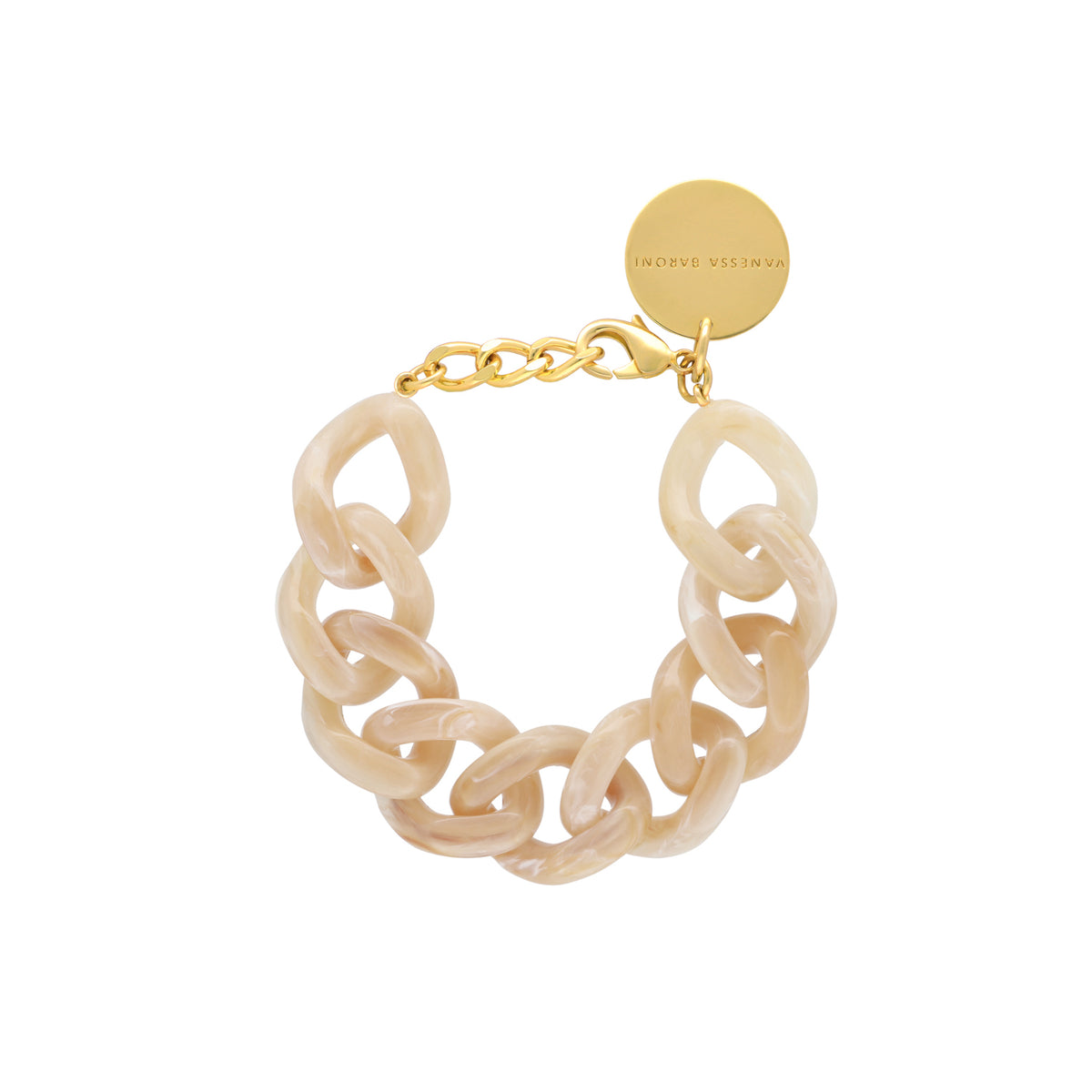 Flat Chain Bracelet Honey Marble