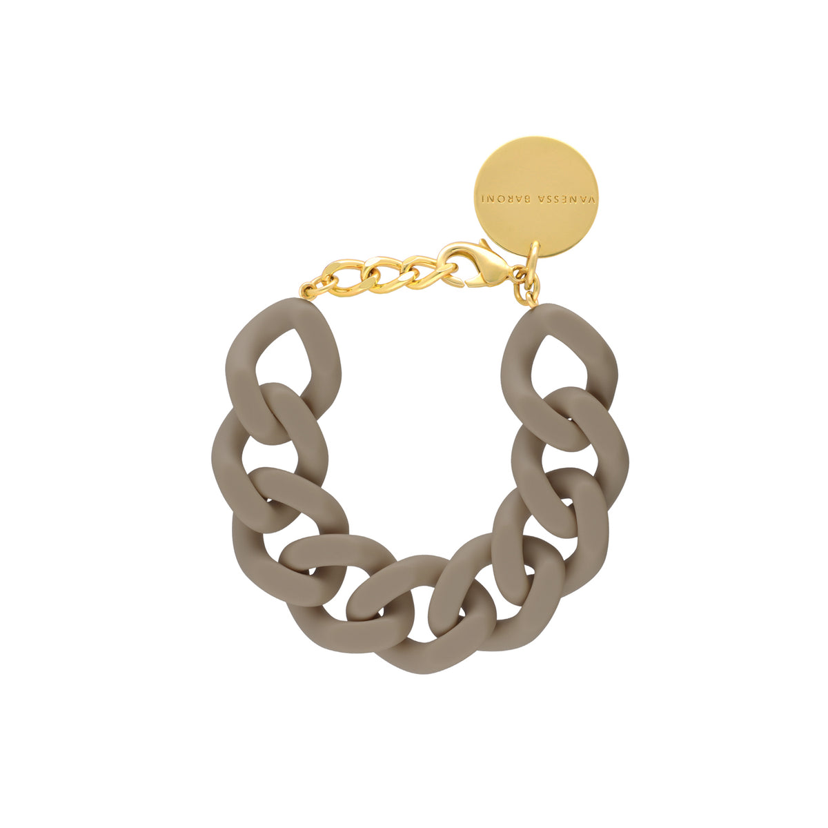 Flat Chain Bracelet Matt Light Taupe