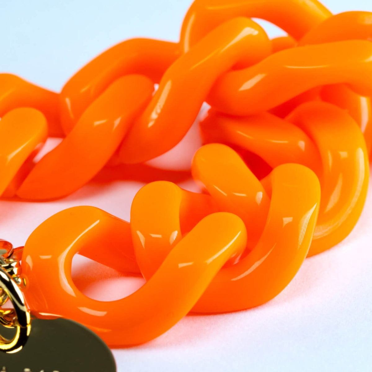 Flat Chain Bracelet Neon Orange