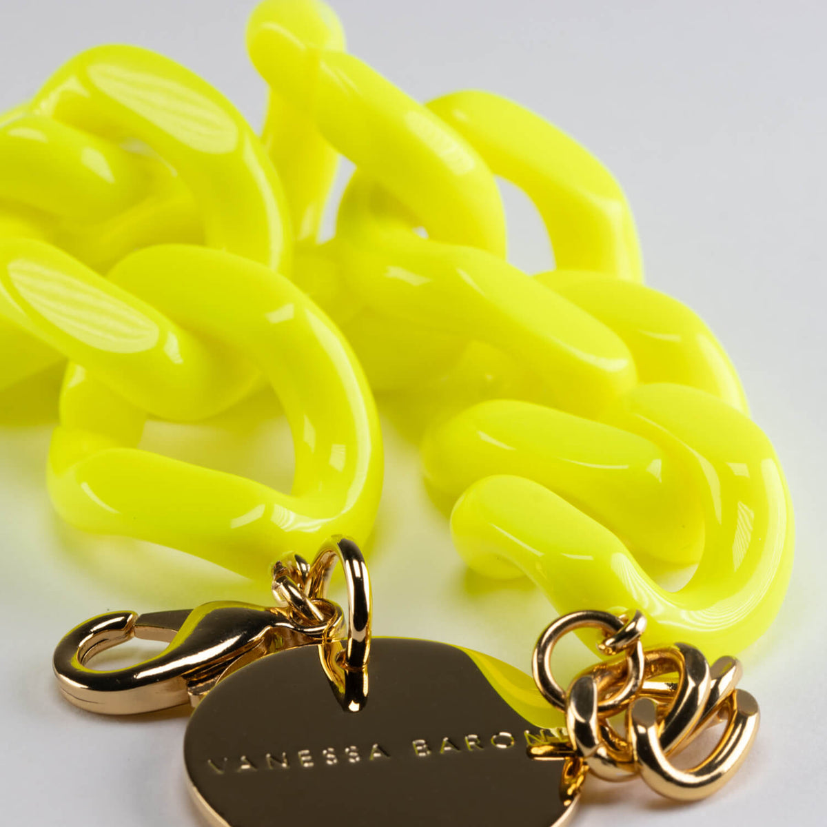 Flat Chain Bracelet Neon Yellow