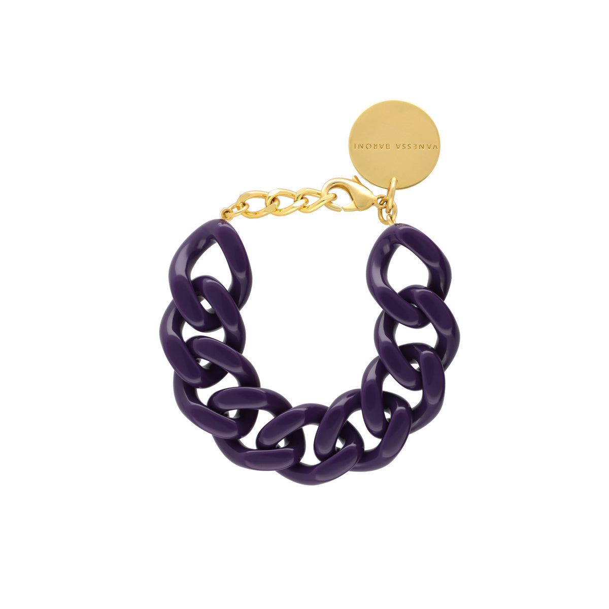 Flat Chain Bracelet Purple