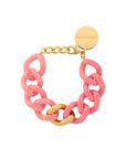 Flat Chain Bracelet 2 color w gold watermelon marble - new flamingo