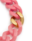 Flat Chain Bracelet 2 color w gold watermelon marble - new flamingo