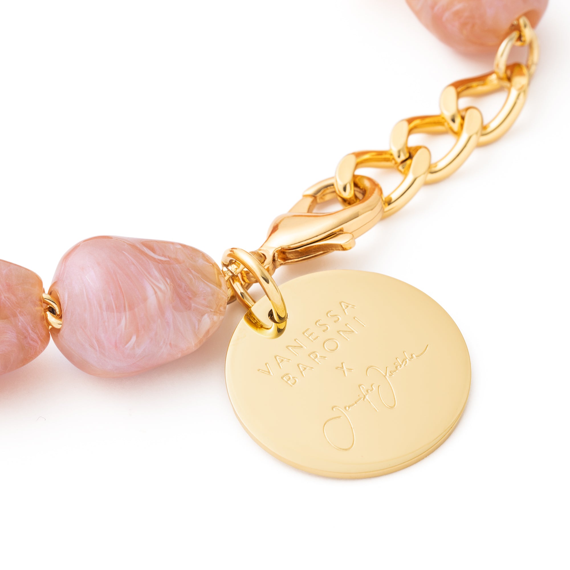 VB X Jennifer Knäble Organic Pearl Bracelet with gold apricot crush