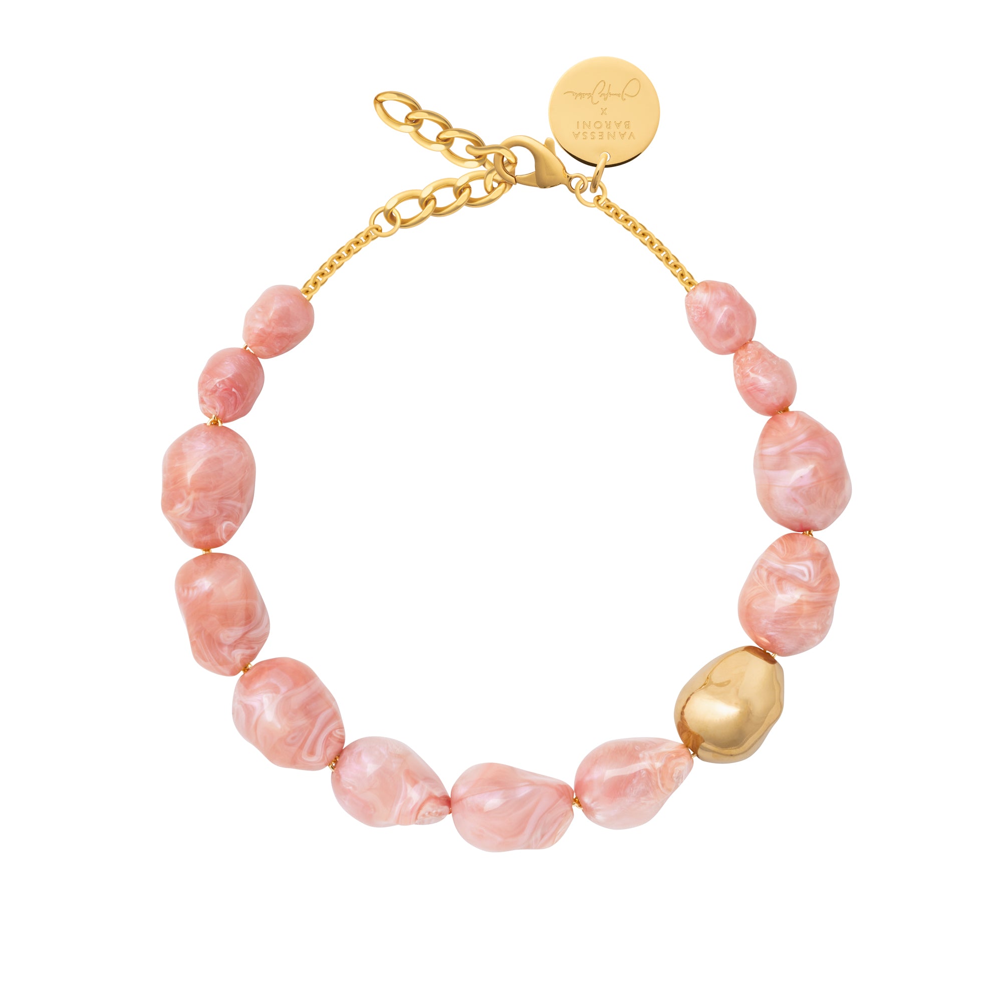 VB X Jennifer Knäble Big Organic Pearl Necklace Short apricot crush