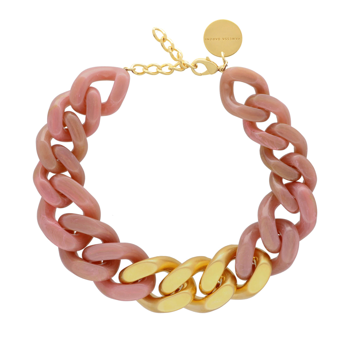 GREAT Necklace with gold - Rosé Marble