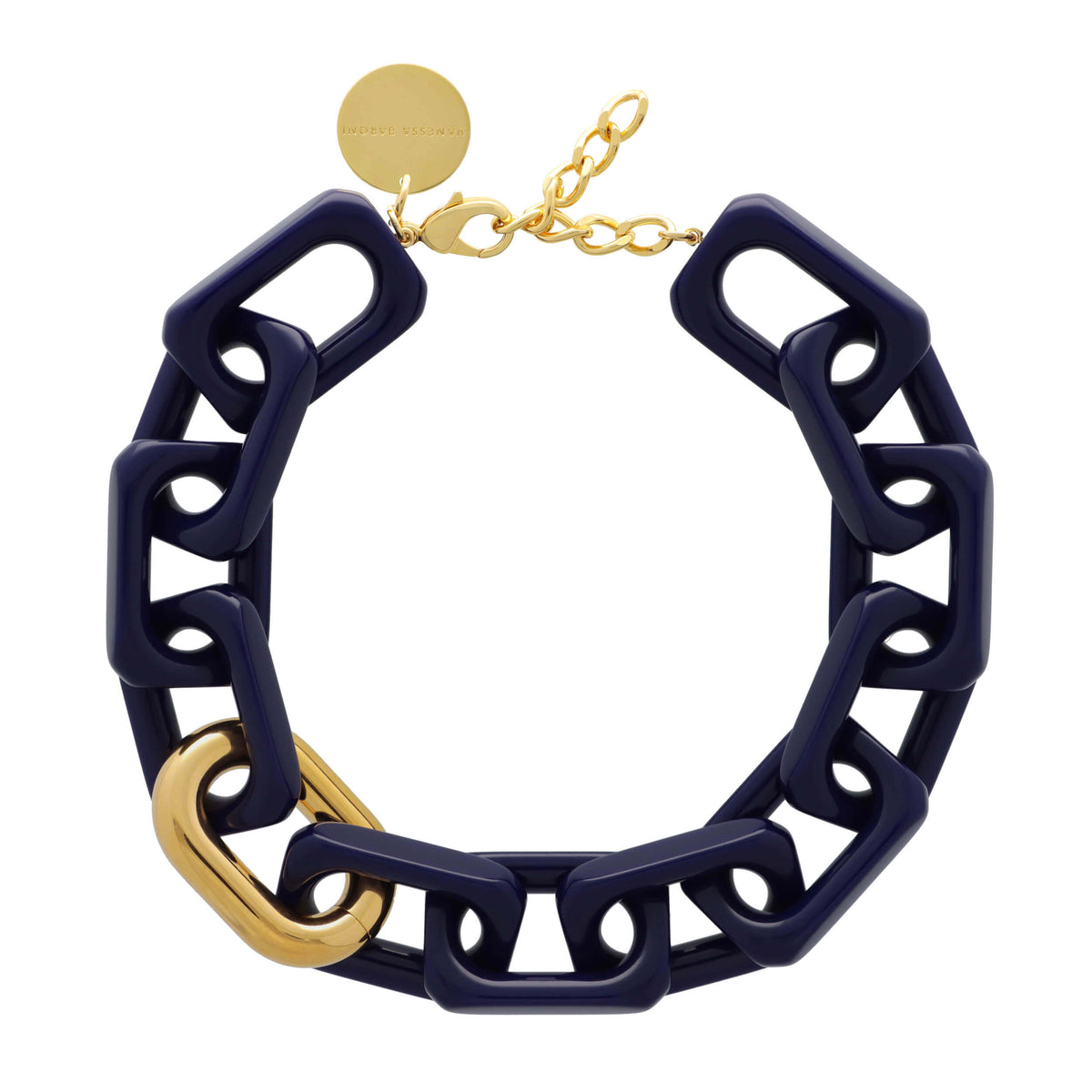 SQUARED Necklace Short Navy