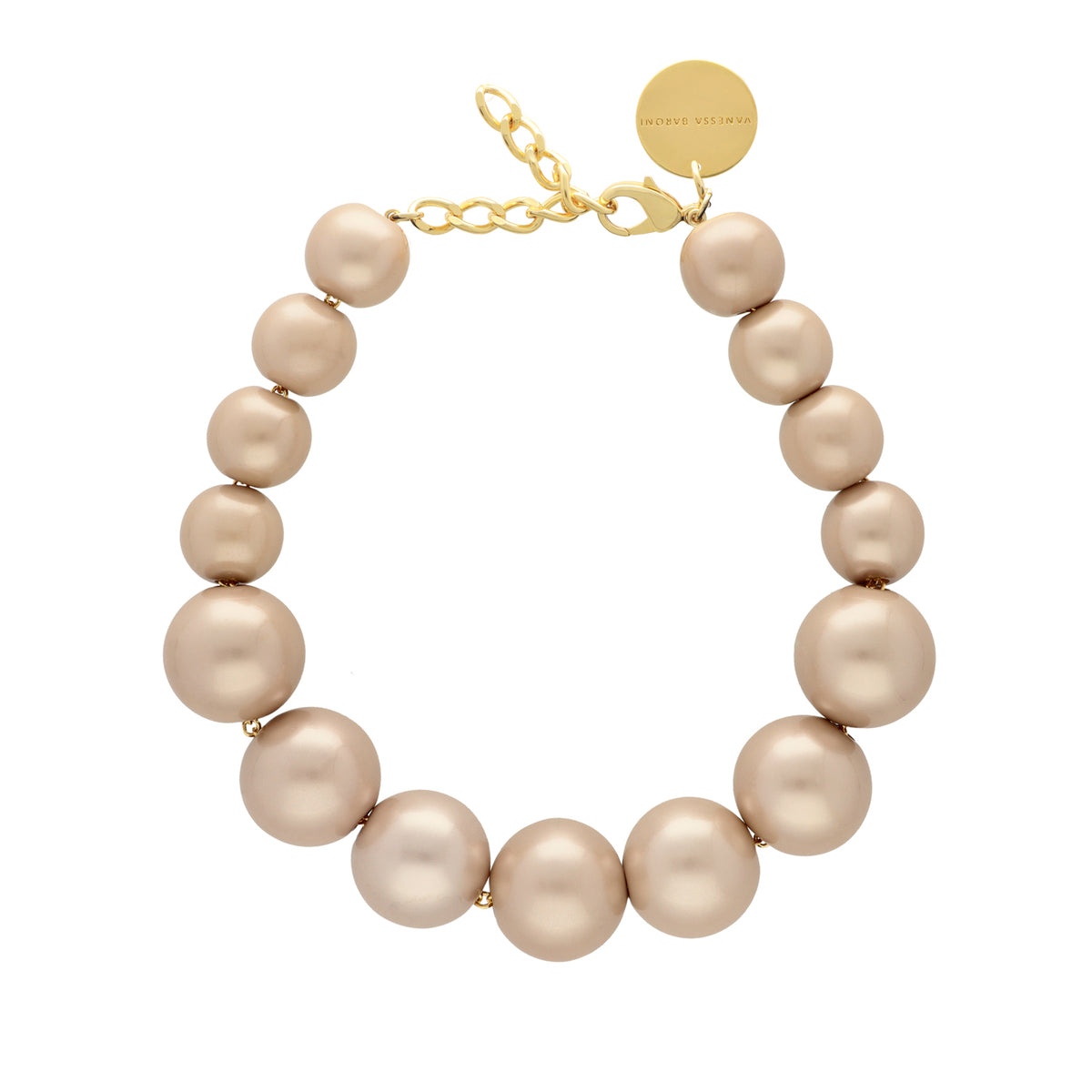 Beads Necklace Champagner Pearl