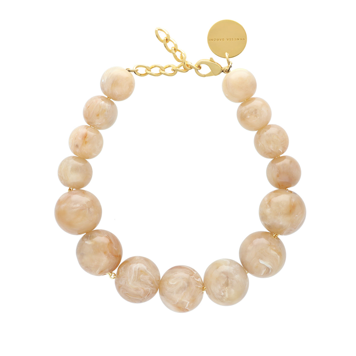 Beads Necklace Honey Marble