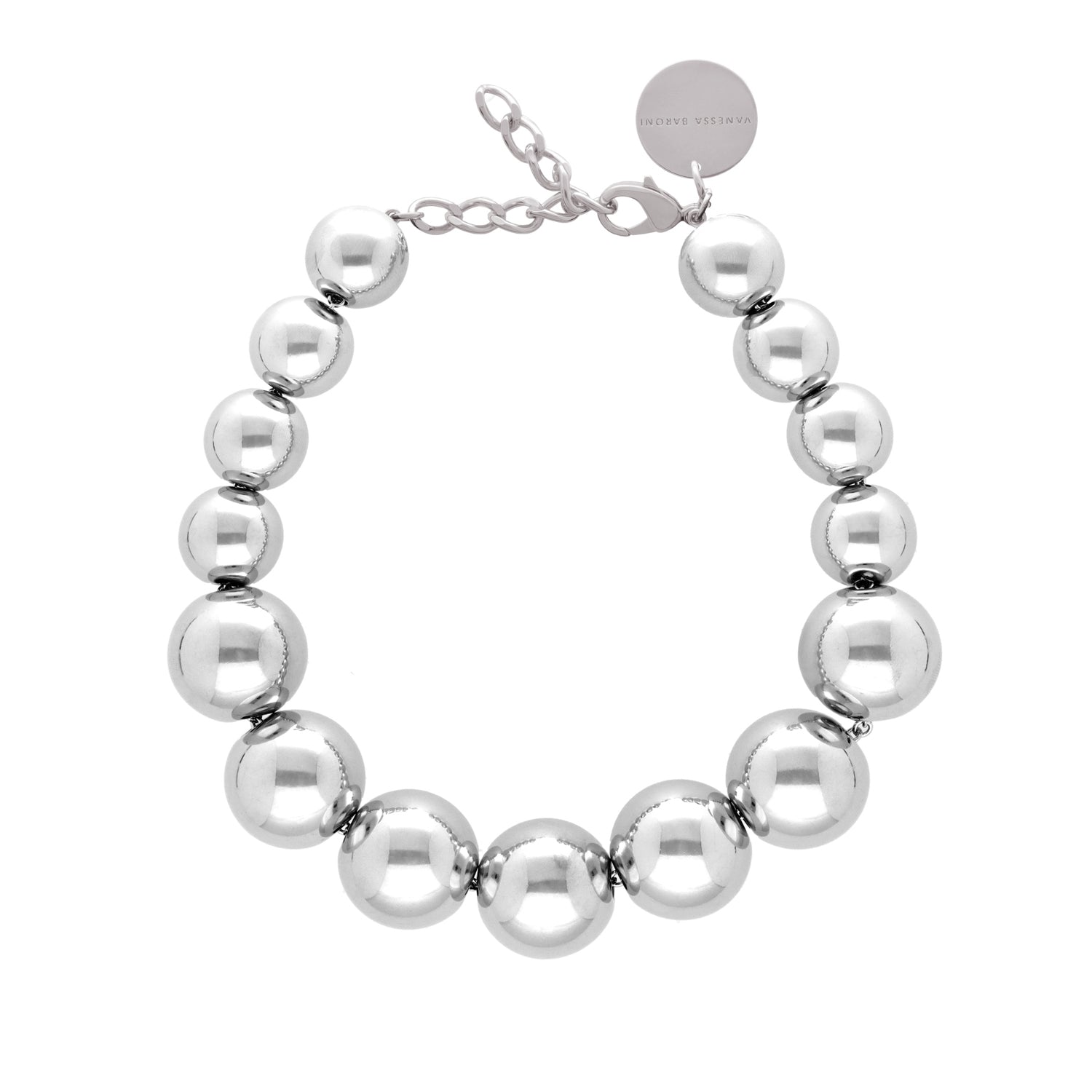 Beads collier argent
