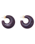 Moon Earring aubergine marble
