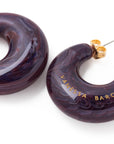 Moon Earring aubergine marble