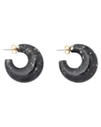 Moon Earring black marble