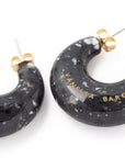 Moon Earring black marble