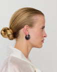 Moon Earring black marble