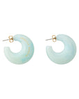 Moon Earring cloud marble