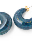 Moon Earring teal marble