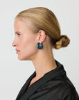 Moon Earring teal marble