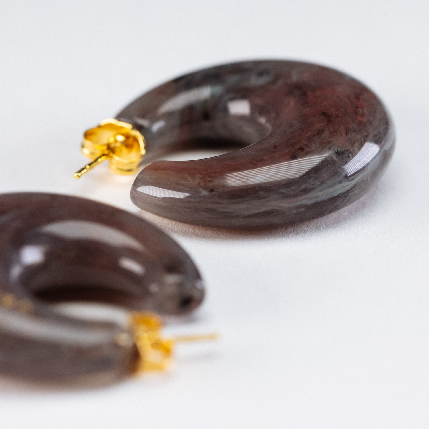 Moon Earring Ikat Marble - Vanessa Baroni