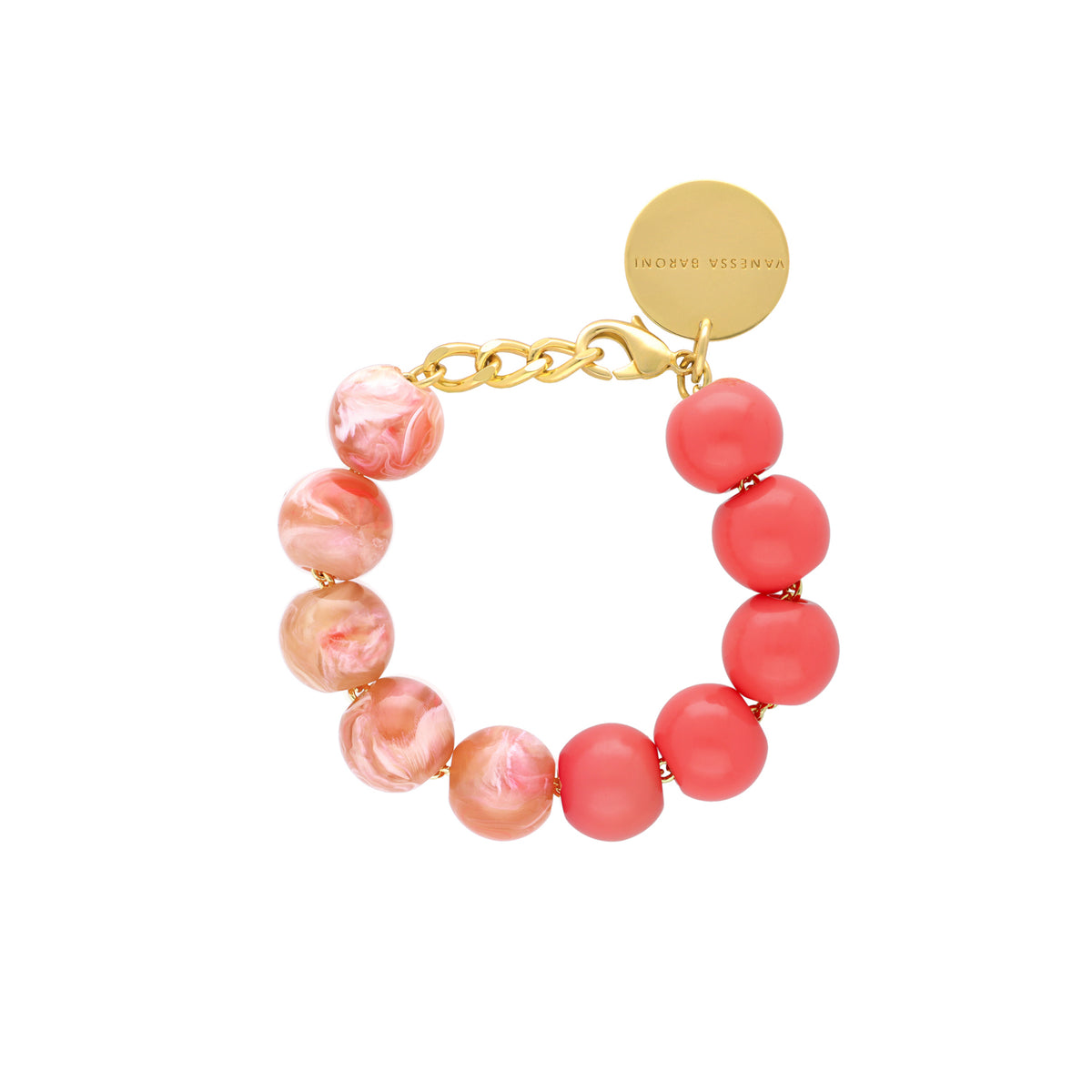 Beads Bracelet 2 Color New Flamingo - Peach Marble