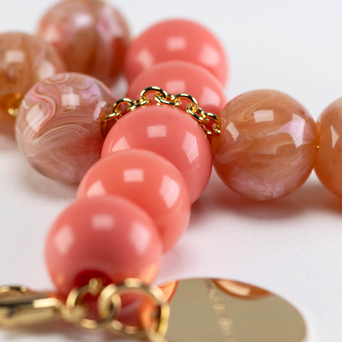 Beads Bracelet 2 Color New Flamingo - Peach Marble