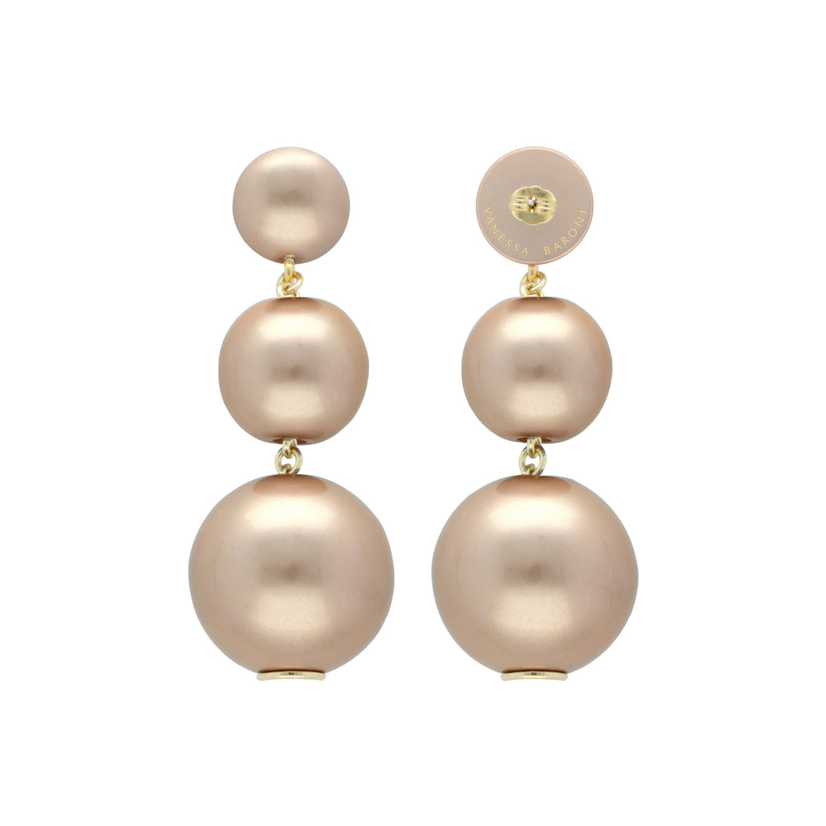 Beads Earring Champagner Pearl