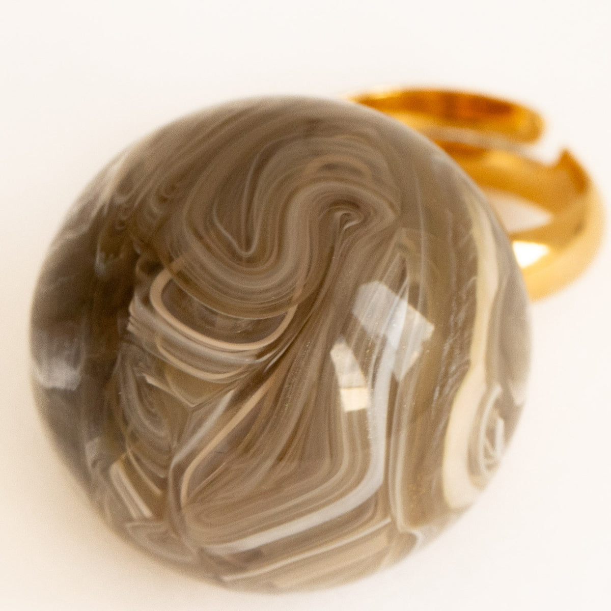 Bubble Ring Greige Marble