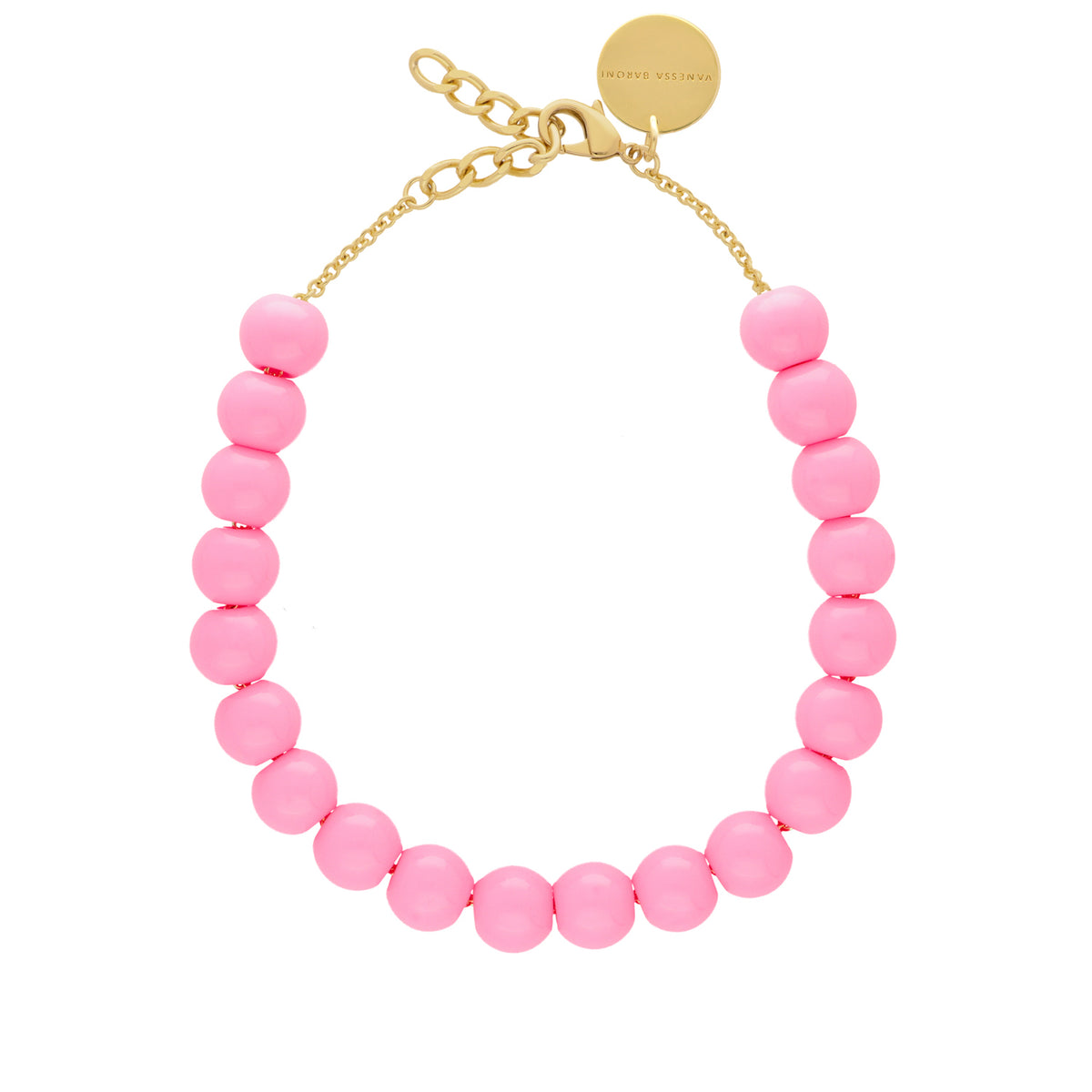 Small Beads Necklace Short Bubble Gum