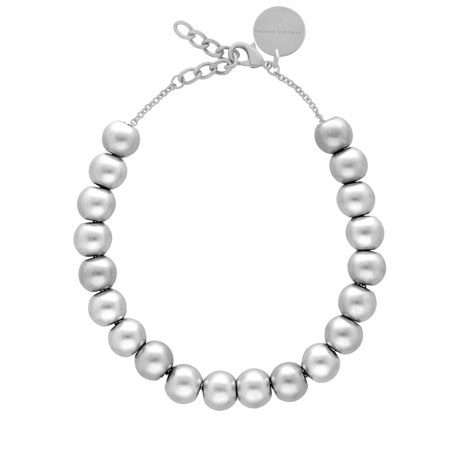 Collier Small Beads court Argent Vintage