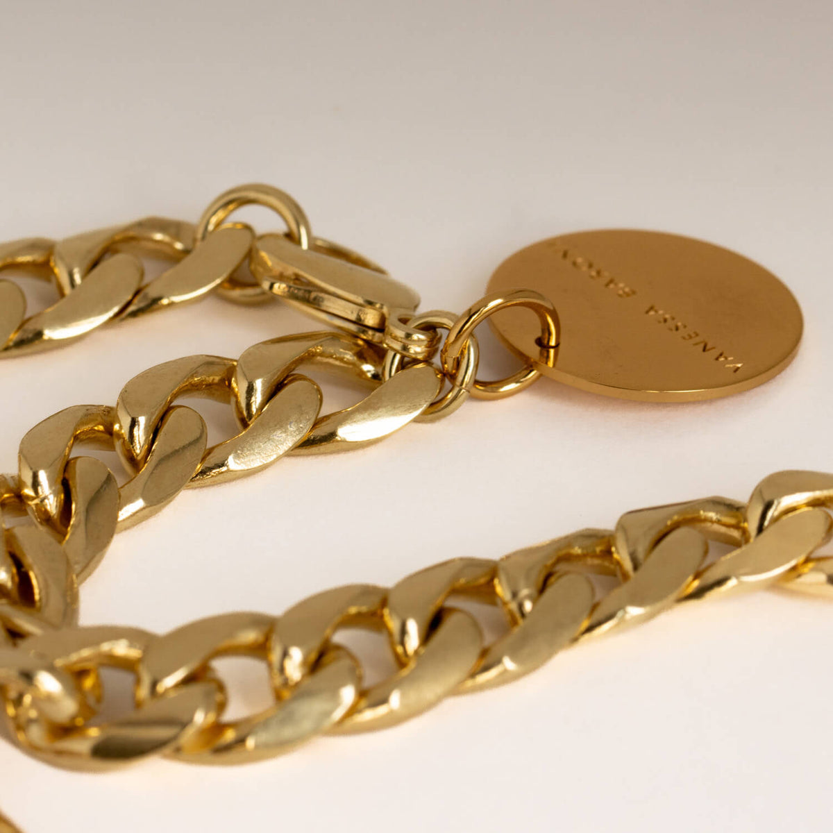 Big Compressed Necklace Gold