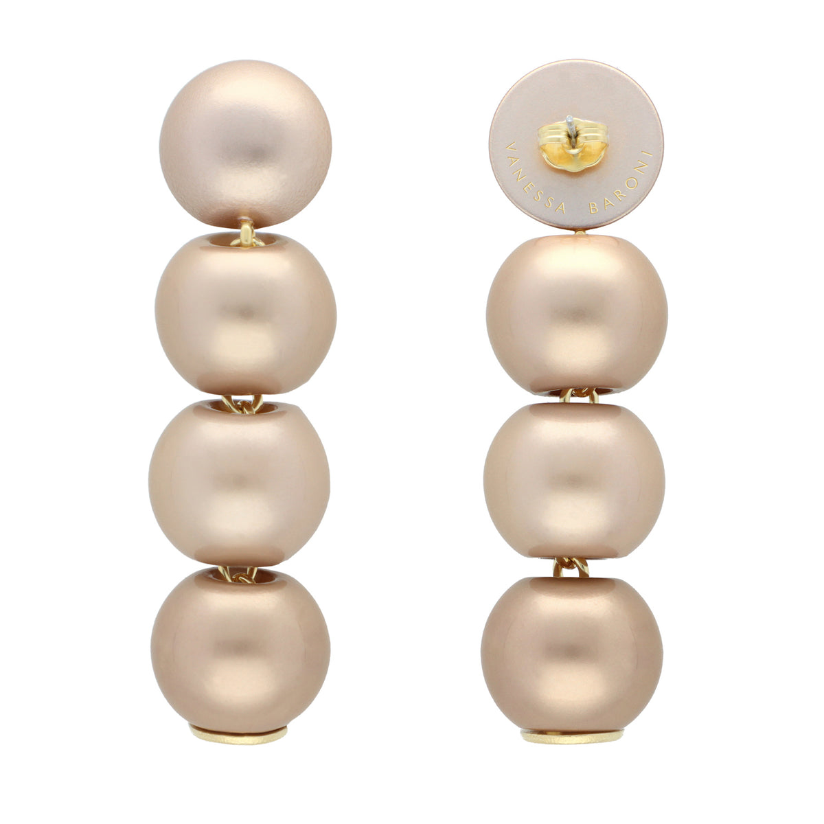 Small Beads Earring Champagner Pearl