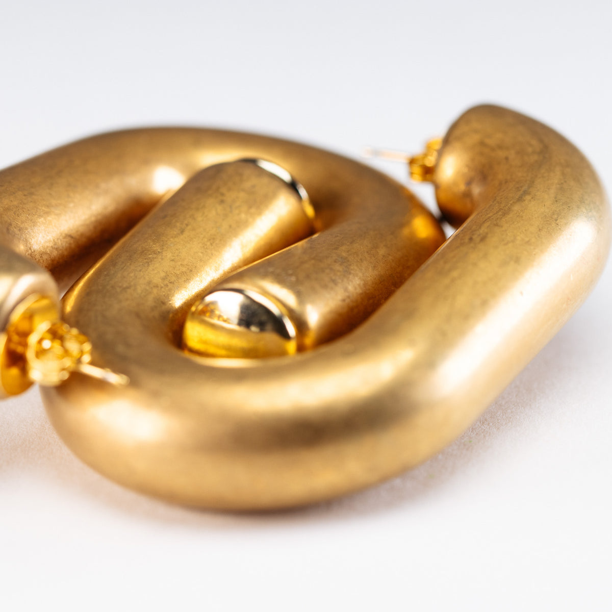 Tube Earring Gold Vintage