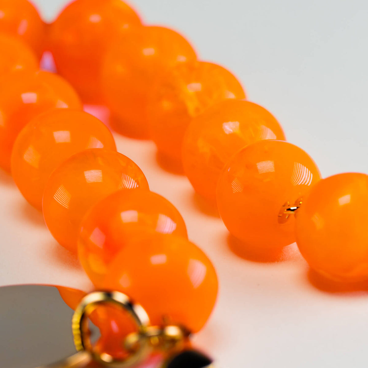 Mini Beads Bracelet Neon Orange Marble