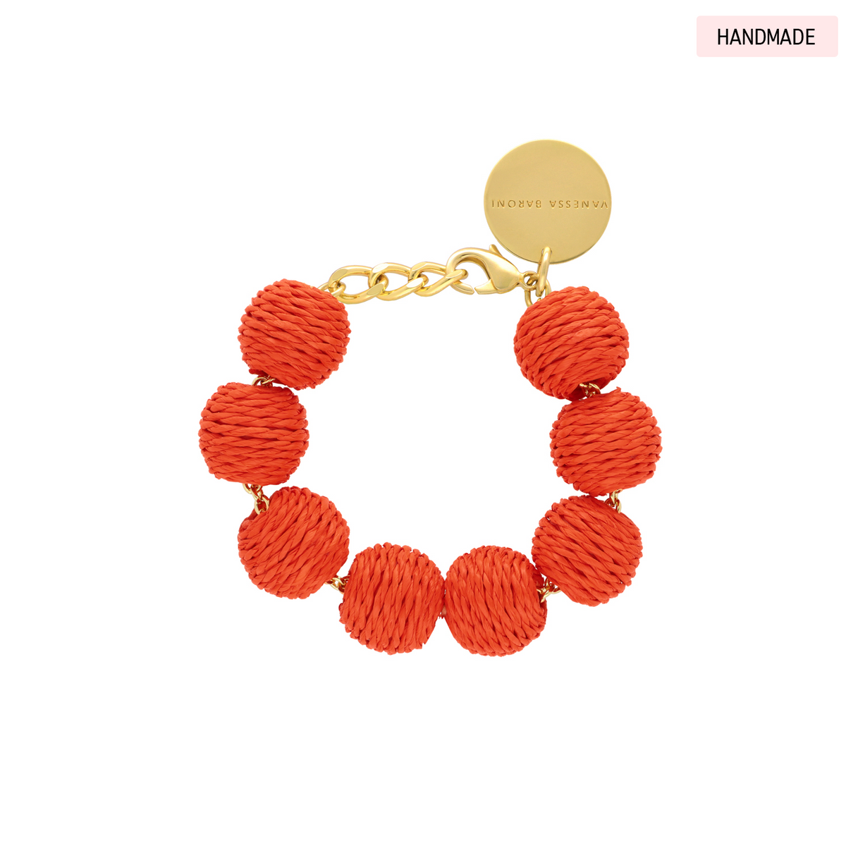 Raffia Beads Bracelet Orange